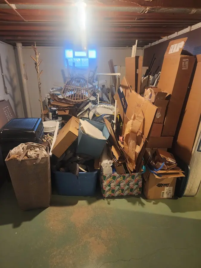 Roll-off dumpster container at job site for 15 Yard Dumpster Rental in Dormont